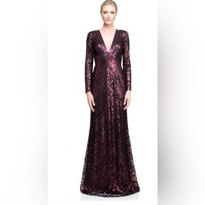Tadashi Shoji Eloise Gown Raisin/Black Size 14